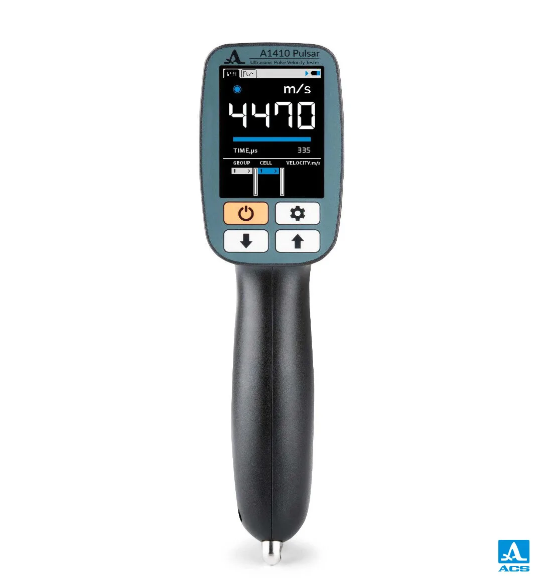 Pengukuran ultrasonic pulse velocity beton dengan ACS A1410 PULSAR pada dua sisi kolom