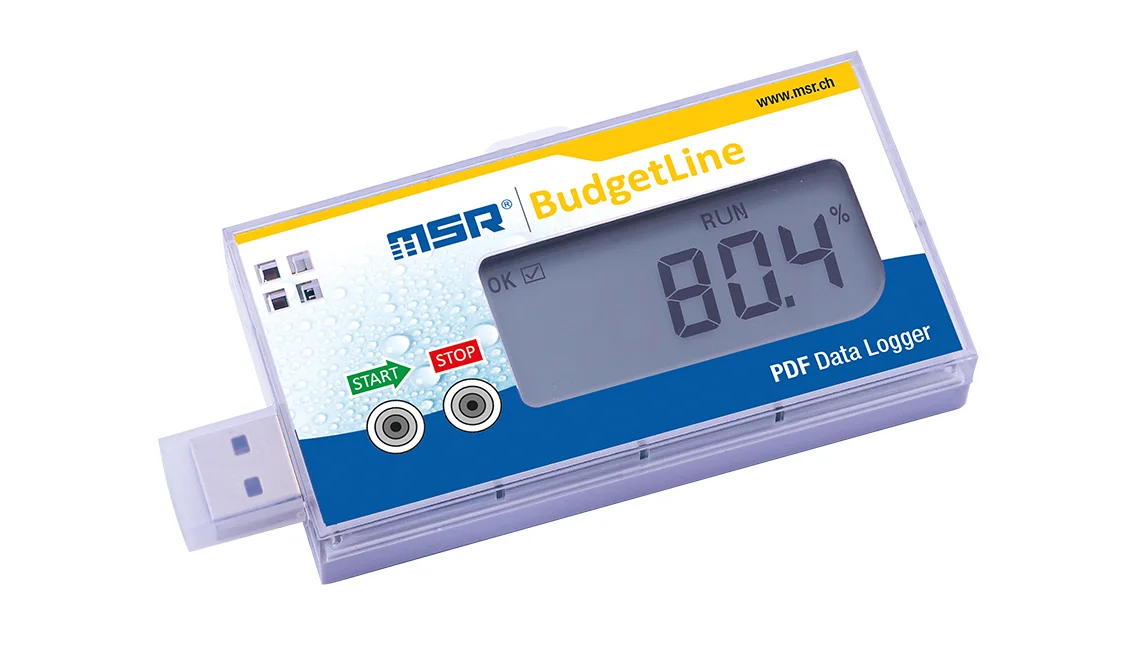 MSR84 temperature dan humidity data logger dengan display dari seri MSR BudgetLine
