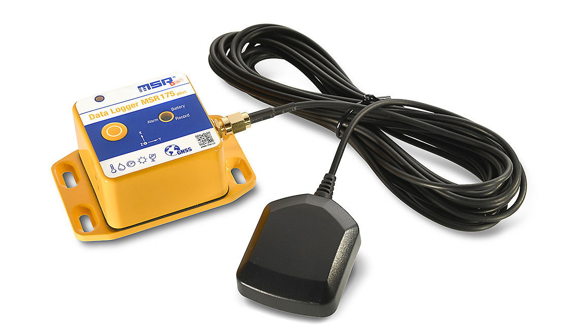 MSR175plus dengan antena GPS/GNSS untuk monitoring kondisi pengiriman