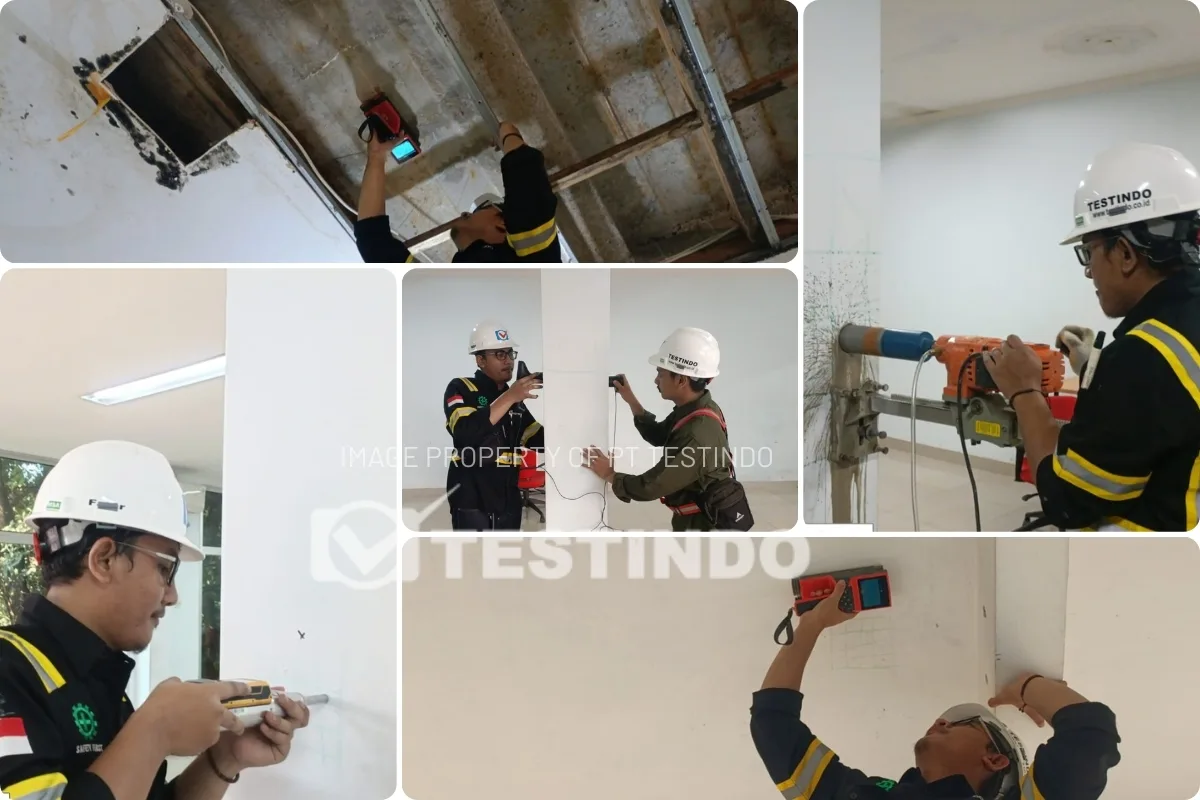 Dokumentasi rangkaian assessment multi-metode pada warehouse dan office eksisting di Bekasi.