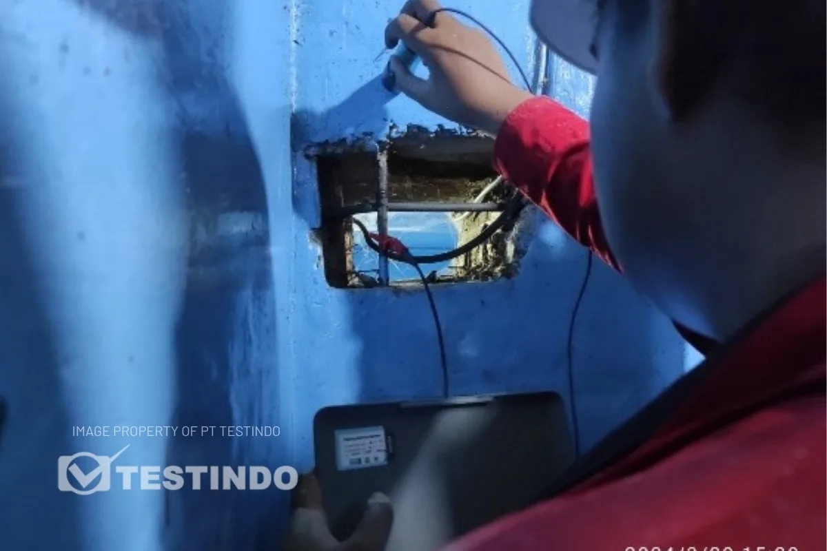 Half-cell potential measurement menjadi salah satu data kondisi beton bertulang.