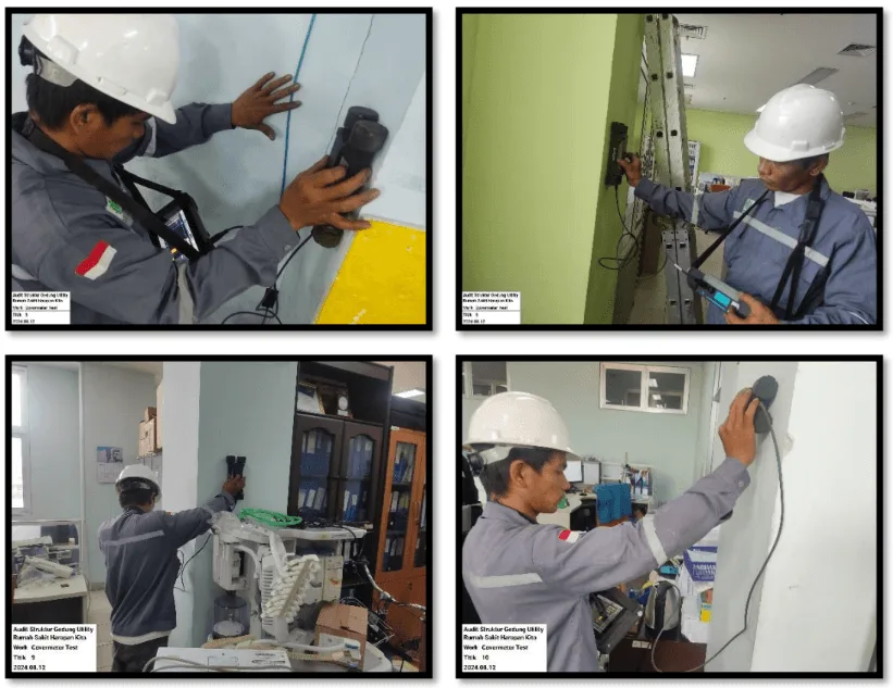 Covermeter digunakan untuk memetakan tulangan sebelum interpretasi dan pekerjaan invasif.