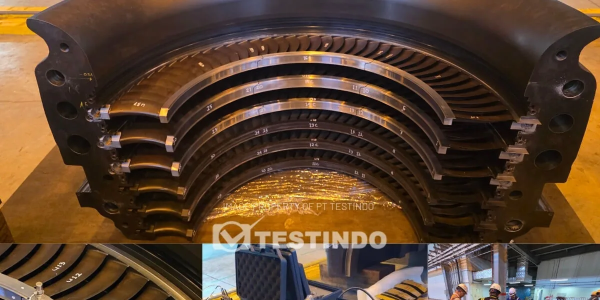 Pengujian natural frequency turbine blade ring PT Bhimasena Power Indonesia di Batang