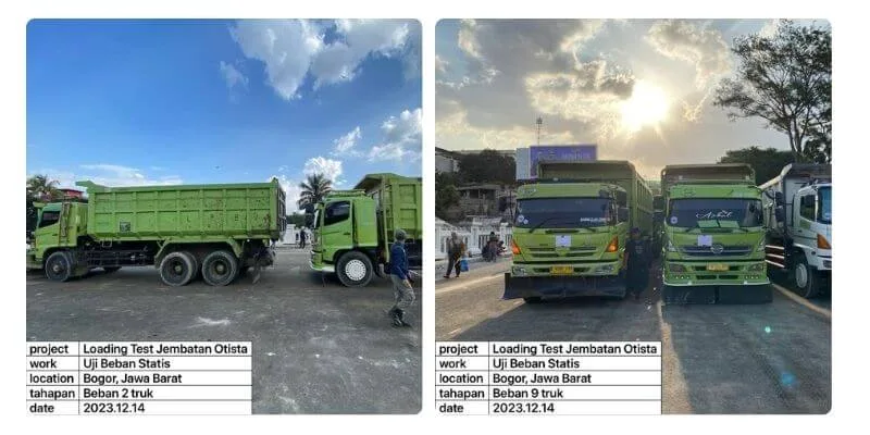 Tampilan monitoring digunakan untuk membaca respons selama tahapan pembebanan.