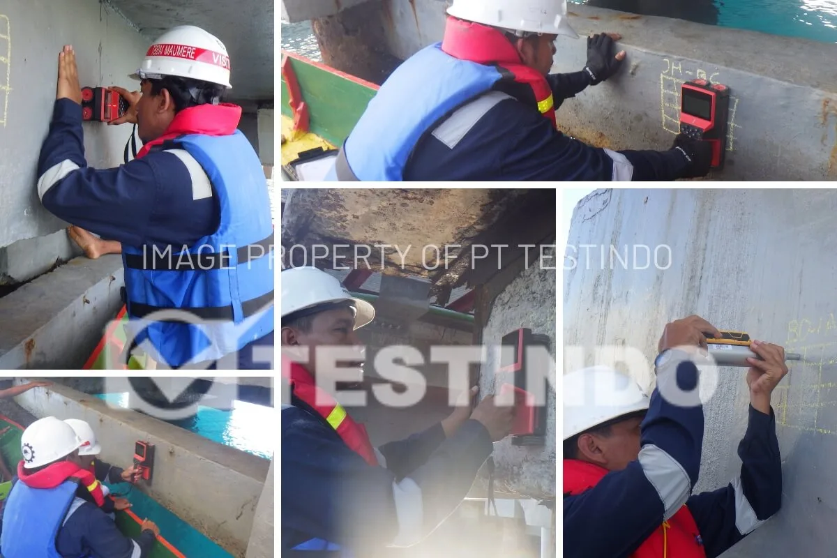 Pemeriksaan lapangan mengombinasikan metode sesuai parameter yang dibutuhkan pada area jetty.