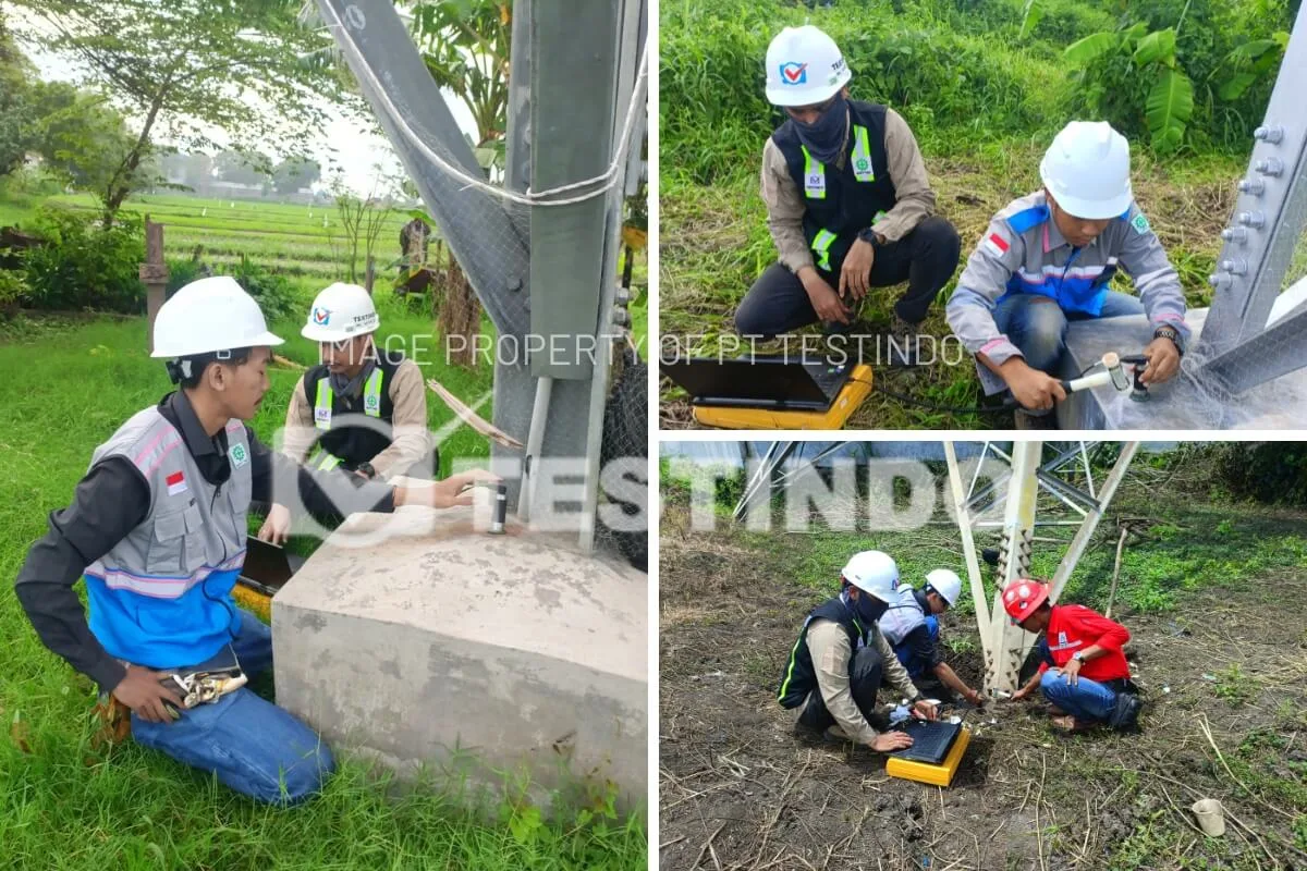 Pelaksanaan Low-Strain Pile Integrity Test pada pondasi tower di Pasuruan.