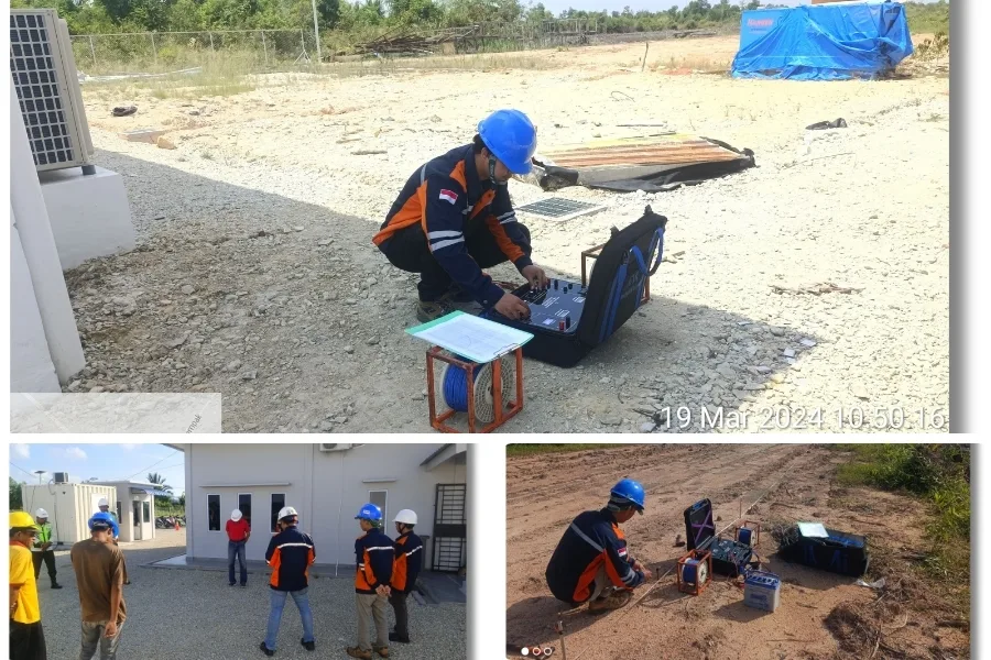 Penetapan lintasan dan pemasangan elektroda untuk survei geolistrik konfigurasi Wenner