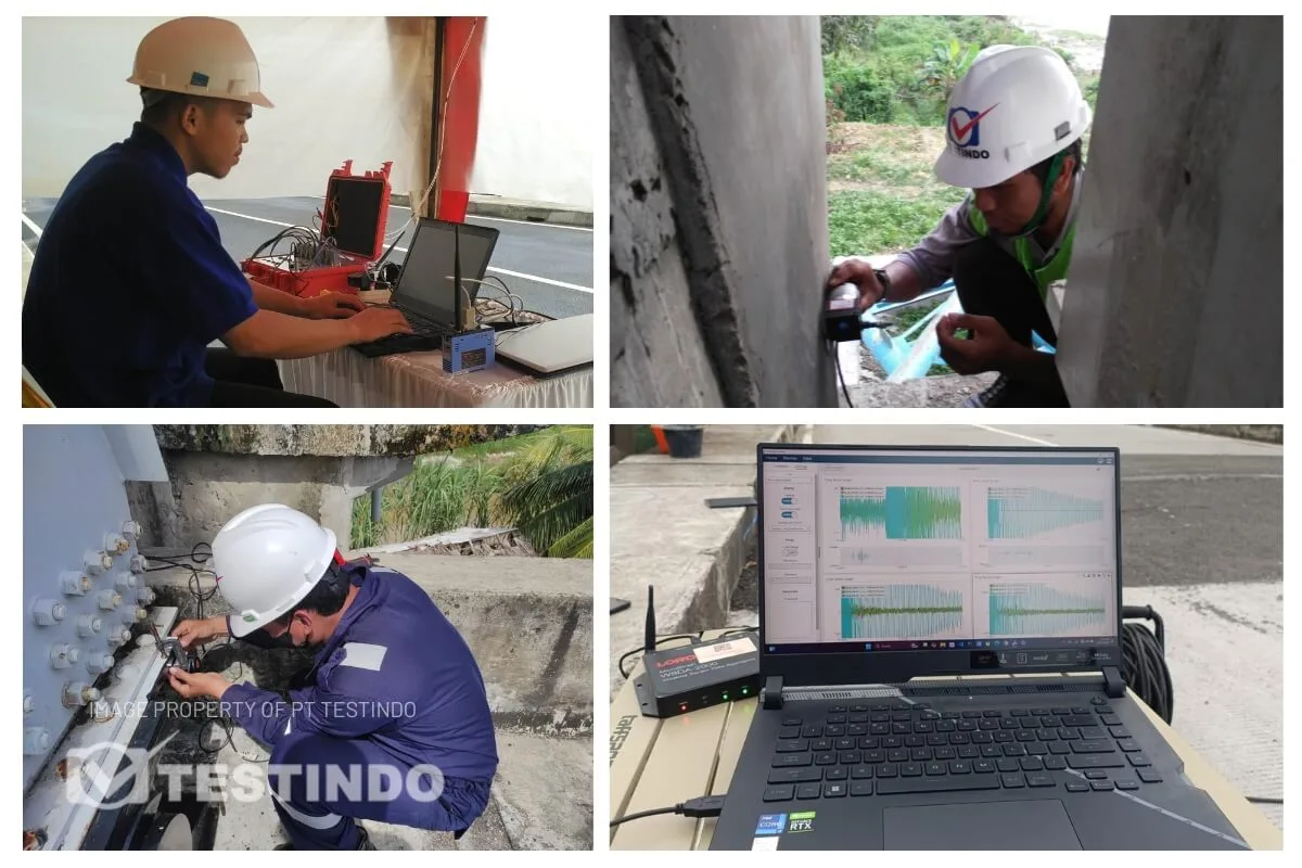 Tim Testindo dalam pelaksanaan dan koordinasi pekerjaan Loading Test struktur.