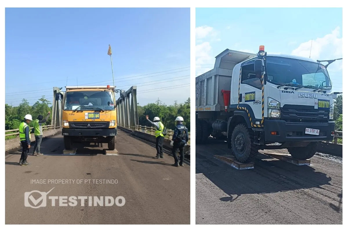 Dynamic Loading Test untuk merekam respons getaran struktur terhadap beban bergerak.